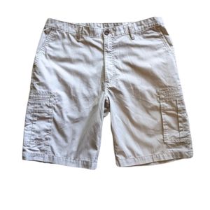 Savane Men's Light Khaki Hybrid Cargo Tech Shorts - Size 36